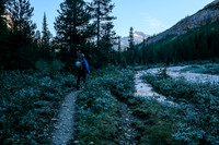 Hiking up Mosquito Creek with frost on the ground!