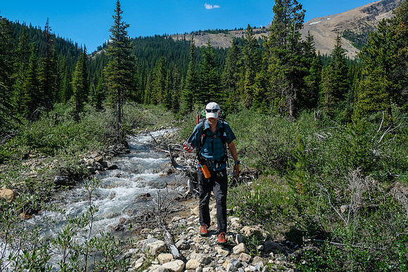 Returning along Mosquito Creek Phil finds his Coke can back!