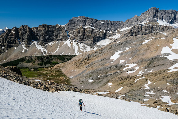 Phil ascends the west side of Quartzite Col.