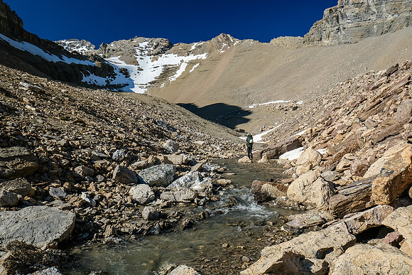 Backpacking into the bowl between Kentigern and Clearwater.