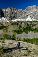 Leaving the creek, hiking up to Quartzite col.