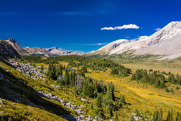 Looking north past Clearwater Mountain (R).