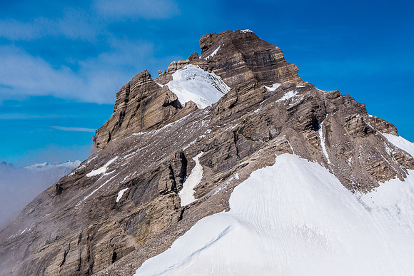 One last zoomed in view of Willingdon's South ridge and summit from the descent slope of Crown Peak.