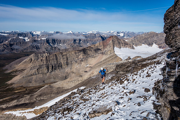 Traversing from the col up Crown Peak.