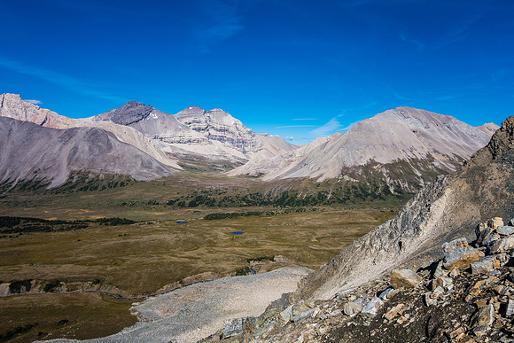 From Quartzite Col looking at Willingdon, Crown, South Tower and Devon.