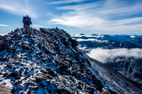 On the summit ridge of Crown Peak.