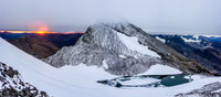 Looking down on the tarn between Willingdon and Crown - we weren't expecting that to be there! Note the thick cloud cover