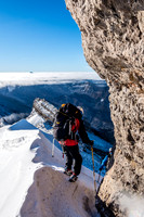 Descending the south ridge.