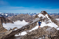 Eric comes up to the summit of Crown with Willingdon behind.