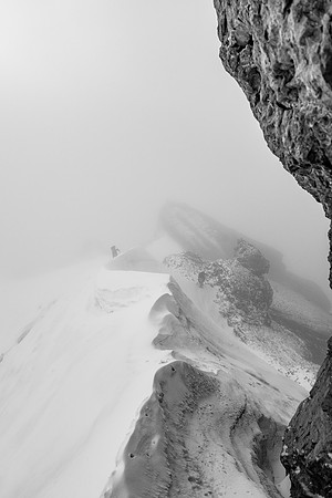 More foggy scenery from the south ridge ascent.
