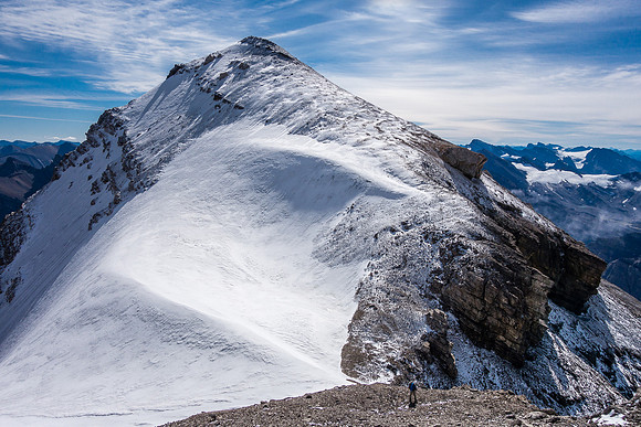 Re-ascending Crown Peak with the South Tower in the back ground.