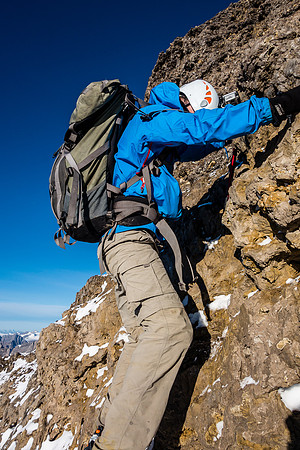 Ben comes down the crux.