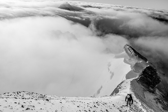 Above the crux, the last scree slope to the summit and our views are going to be AMAZING.