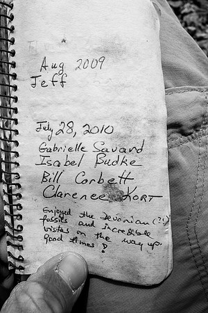 Devon Mountain Summit Register.