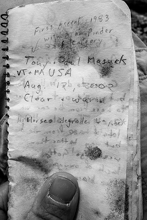 Devon Mountain Summit Register.