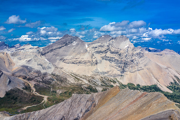 Willingdon (L), Crown and Tower (R) from the summit. They look dry! For now anyway.