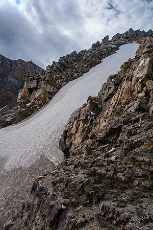 The manky terrain that is the Quartzite Col.