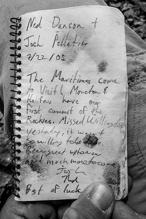 Devon Mountain Summit Register.
