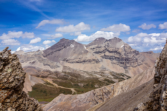 A view through a gap in the ridge of Willingdon (L), Crown and Tower (R)
