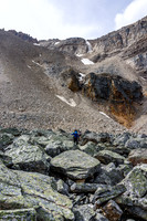 Looking back up to the col from near the bottom of the slope - should be fun on the way back too!