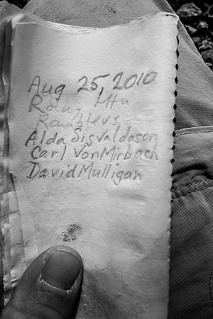 Devon Mountain Summit Register.