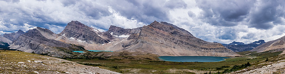 Looking across the largest Devon Lake at Devon Mountain from nearby the 'normal' bivy location.