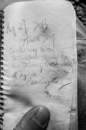 Devon Mountain Summit Register.