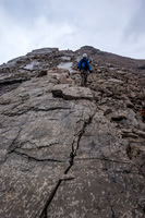 Descending slabs in the rain.
