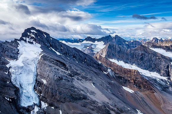 Mount Augusta's north face glacier stole the show all day.
