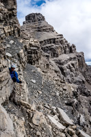 I knocked some huge rocks off an up-climb on this section.