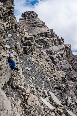 I knocked some huge rocks off an up-climb on this section.