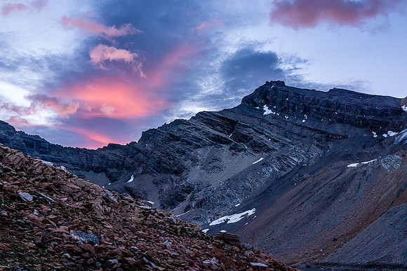 Predawn at our bivy site.