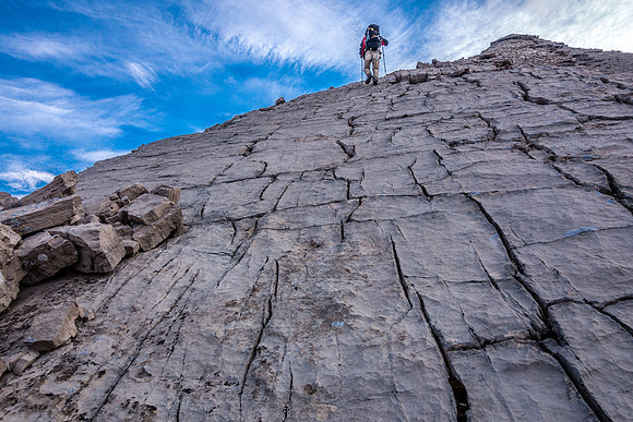The slabs are steep but offer excellent grip - even when wet.