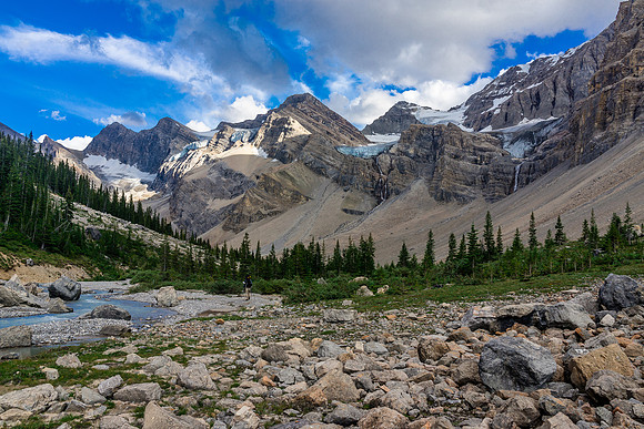 The tamer upper Recondite Creek gravel flats.