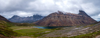 Looking down into the Dolomite Creek valley at Lake Katherine and Dolomite Peak.