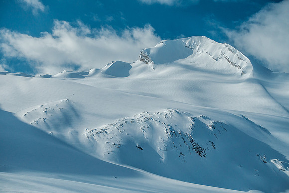 Mount Baker is a gorgeous mountain. Steven and Ben approaching it on the left-center.