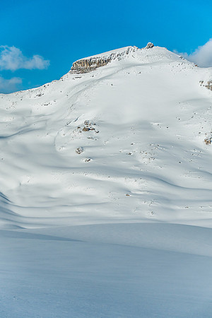 This is where we go tomorrow - Peyto Peak's south slopes and summit tower.