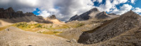 Our first glimpse of the lovely meadows between Dolomite (L) and OXO (C).