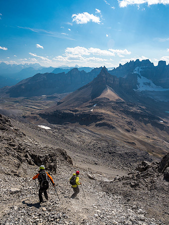 The terrain gets easier as we near the bottom of the first gully.