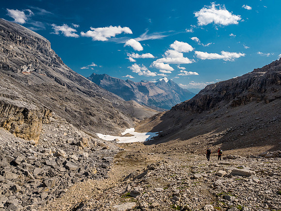 Hiking out from the pass.