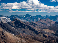 Molarstone Peak at foreground right, rising over North Molar Pass. In the foreground left is Ramp Peak and Mosquito Mountain.