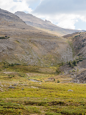 Looking across the valley at Phil who is dwarfed by the terrain.