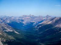 Loudon and Siffleur Mountains loom over the head of the Siffleur River Valley to the north.