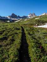 The Dolomite Trail is a beauty. Looking back towards Dolomite as we continue our descent.