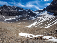 Watermelon Peak from the gravel flats at the north end of Lake Alice (photo taken on return with better lighting).