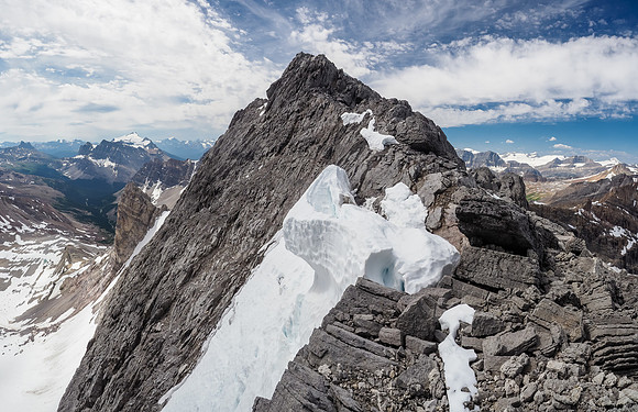 There is a surprising amount of exposure off the east face of the ridge on Watermelon Peak.