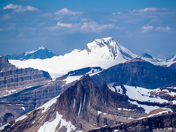 The lovely Mount Baker rises impassively over Cirque Peak.