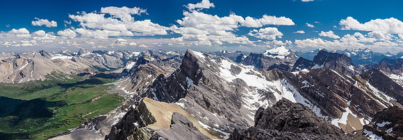 Looking directly southeast over Watermelon Peak towards Mount Hector.