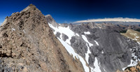 The south ridge doesn't look that easy from up close. The summit is the grey point to the right of the broken ridge in the distance.