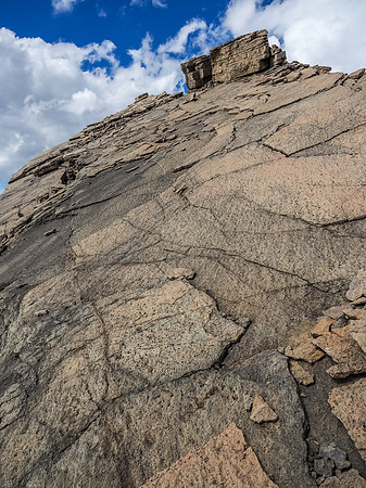 This is why we had to detour onto the east face ledges.